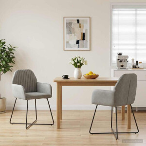 vidaXL Eettafelstoelen 2 st fluweel Lichtgrijs 55 x 50 x 84 cm