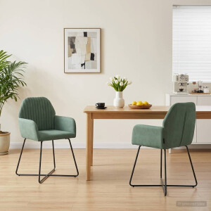 vidaXL Eettafelstoelen 2 st fluweel Zeegroen 55 x 50 x 84 cm