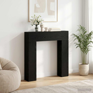 vidaXL Haardomlijsting Zwart eiken 102 x 18 x 100,5 cm Bewerkt hout