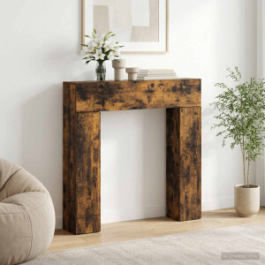 vidaXL Haardomlijsting Gerookt eiken 102 x 18 x 100,5 cm Bewerkt hout