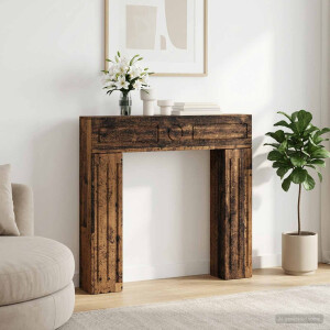 vidaXL Haardomlijsting Oud hout 102 x 18 x 100,5 cm Bewerkt hout