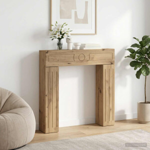 vidaXL Haardomlijsting Artisanaal eiken 102 x 18 x 100,5 cm