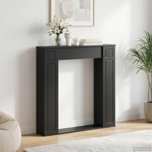 vidaXL Haardomlijsting Zwart 100 x 20 x 100 cm Bewerkt hout