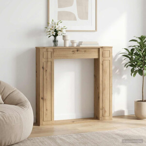 vidaXL Haardomlijsting Artisanaal eiken 100 x 20 x 100 cm Bewerkt hout