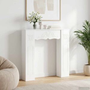vidaXL Haardomlijsting Hoogglans Wit 102 x 20 x 102 cm Bewerkt hout