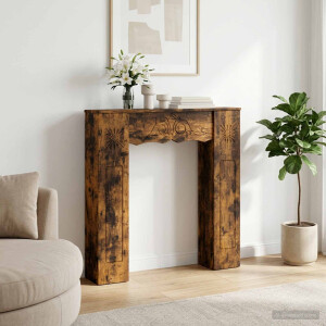 vidaXL Haardomlijsting Gerookt eiken 102 x 20 x 102 cm Bewerkt hout