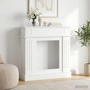 vidaXL Haardomlijsting Wit 102 x 26 x 100 cm Bewerkt hout