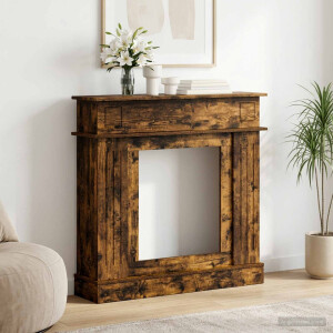 vidaXL Haardomlijsting Gerookt eiken 102 x 26 x 100 cm Bewerkt hout