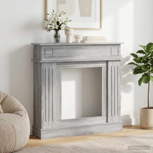vidaXL Haardomlijsting Grijs Sonoma 102 x 26 x 100 cm Bewerkt hout