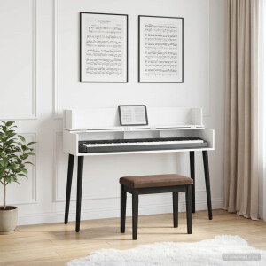 vidaXL studiobureau Wit 152 x 40 x 19,5 cm Bewerkt hout