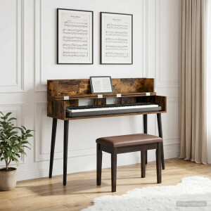 vidaXL studiobureau Gerookt eiken 130 x 40 x 19,5 cm Bewerkt hout