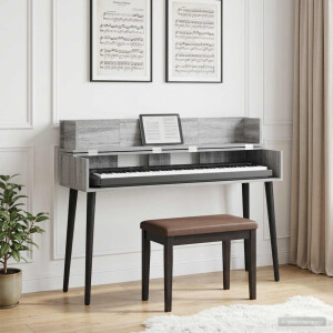 vidaXL studiobureau Grijs Sonoma 130 x 40 x 19,5 cm Bewerkt hout