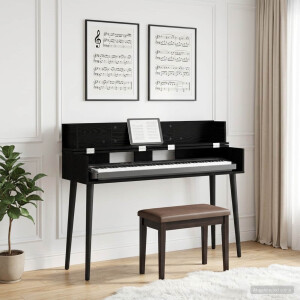 vidaXL studiobureau Zwart eiken 110 x 40 x 19,5 cm Bewerkt hout
