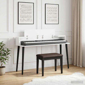 vidaXL studiobureau Wit 130 x 36 x 19,5 cm Bewerkt hout