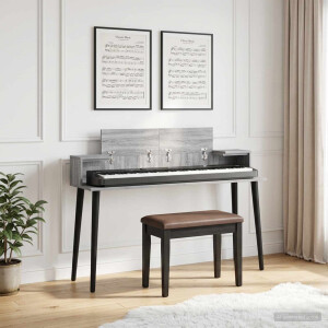 vidaXL studiobureau Grijs Sonoma 130 x 36 x 19,5 cm Bewerkt hout