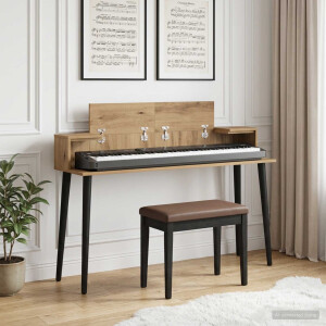 vidaXL studiobureau Artisanaal eiken 130 x 36 x 19,5 cm Bewerkt hout