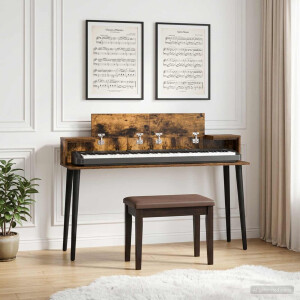 vidaXL studiobureau Gerookt eiken 110 x 36 x 19,5 cm Bewerkt hout