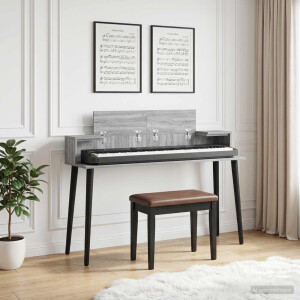 vidaXL studiobureau Grijs Sonoma 110 x 36 x 19,5 cm Bewerkt hout