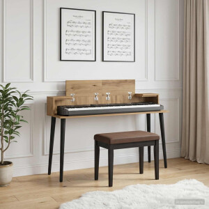 vidaXL studiobureau Artisanaal eiken 110 x 36 x 19,5 cm Bewerkt hout