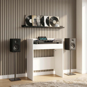 vidaXL DJ Tafel Wit 102 x 45 x 102 cm Bewerkt hout