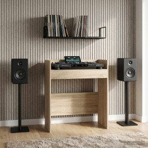 vidaXL DJ Tafel Sonoma Eiken 102 x 45 x 102 cm Bewerkt hout