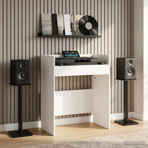 vidaXL DJ Tafel Wit 82 x 45 x 102 cm Bewerkt hout