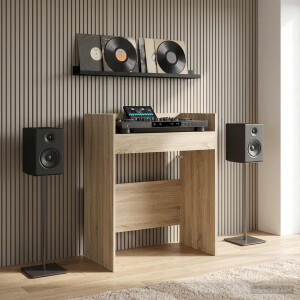 vidaXL DJ Tafel Sonoma Eiken 82 x 45 x 102 cm Bewerkt hout