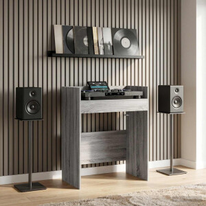 vidaXL DJ Tafel Grijs Sonoma 82 x 45 x 102 cm Bewerkt hout