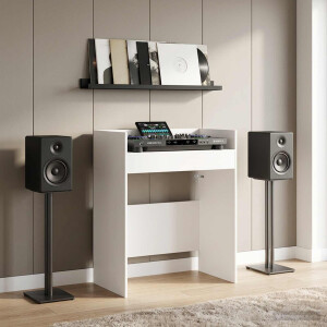 vidaXL DJ Tafel Wit 62 x 45 x 102 cm Bewerkt hout