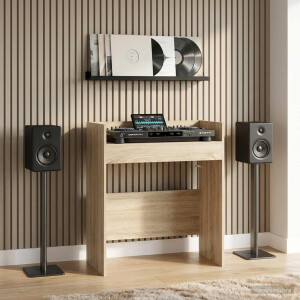 vidaXL DJ Tafel Sonoma Eiken 62 x 45 x 102 cm Bewerkt hout