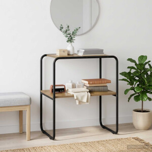 vidaXL Wandtafel Artisanaal eiken 80 x 42,5 x 70 cm Bewerkt hout