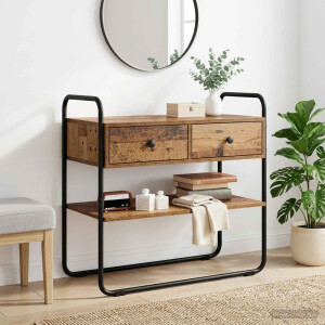 vidaXL Consoletafel Oud hout 100 x 40 x 75 cm Bewerkt hout