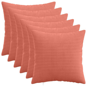 vidaXL Kussensloop 6 pcs HEERLEN Rood-oranje 30 x 30 cm corduroy