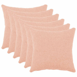 vidaXL Kussensloop 6 pcs HEERLEN Roze 30 x 30 cm Bouclé