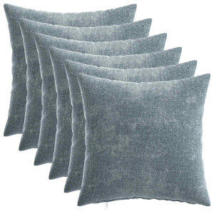 vidaXL Kussensloop 6 pcs HEERLEN Lichtblauw 30 x 30 cm Chenille Stof