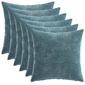 vidaXL Kussensloop 6 pcs HEERLEN Blauw 30 x 30 cm Chenille Stof