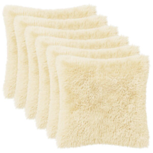 vidaXL Kussensloop 6 pcs HEERLEN Crèmekleurig 30 x 30 cm PV Fleece