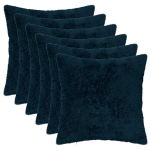 vidaXL Kussensloop 6 st HEERLEN Marineblauw 30 x 30 cm