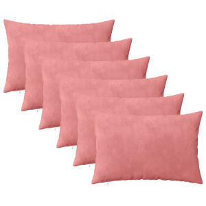 vidaXL Kussensloop 6 pcs HEERLEN Roze 30 x 50 cm Fluweel