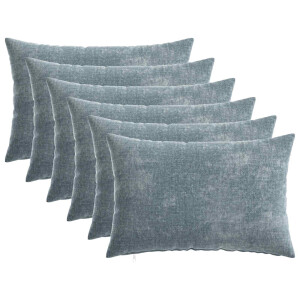 vidaXL Kussensloop 6 pcs HEERLEN Lichtblauw 30 x 50 cm Chenille Stof
