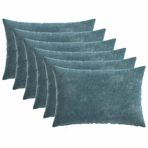 vidaXL Kussensloop 6 pcs HEERLEN Blauw 30 x 50 cm Chenille Stof