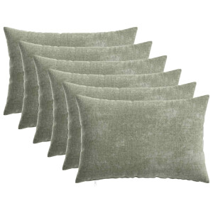 vidaXL Kussensloop 6 pcs HEERLEN Groen 30 x 50 cm Chenille Stof