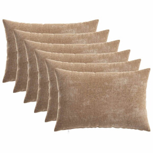 vidaXL Kussensloop 6 pcs HEERLEN Bruin 30 x 50 cm Chenille Stof