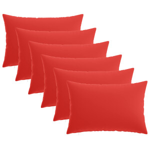 vidaXL Kussensloop 6 pcs HEERLEN Rood 30 x 50 cm Polyester