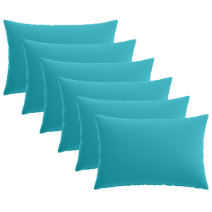 vidaXL Kussensloop 6 pcs HEERLEN Turquoise 30 x 50 cm Polyester