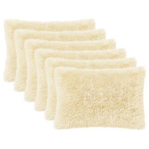 vidaXL Kussensloop 6 pcs HEERLEN Crèmekleurig 30 x 50 cm PV Fleece