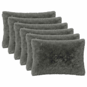vidaXL Kussensloop 6 pcs HEERLEN Lichtgrijs 30 x 50 cm PV Fleece