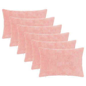 vidaXL Kussensloop 6 st HEERLEN Roze 30 x 50 cm Nep Konijnenbont