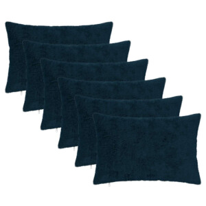 vidaXL Kussensloop 6 st HEERLEN Marineblauw 30 x 50 cm