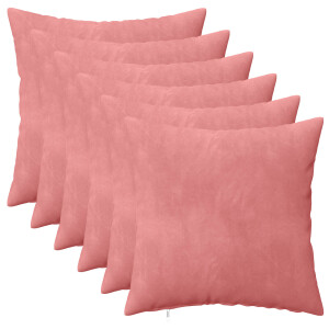 vidaXL Kussensloop 6 pcs HEERLEN Roze 35 x 35 cm Fluweel